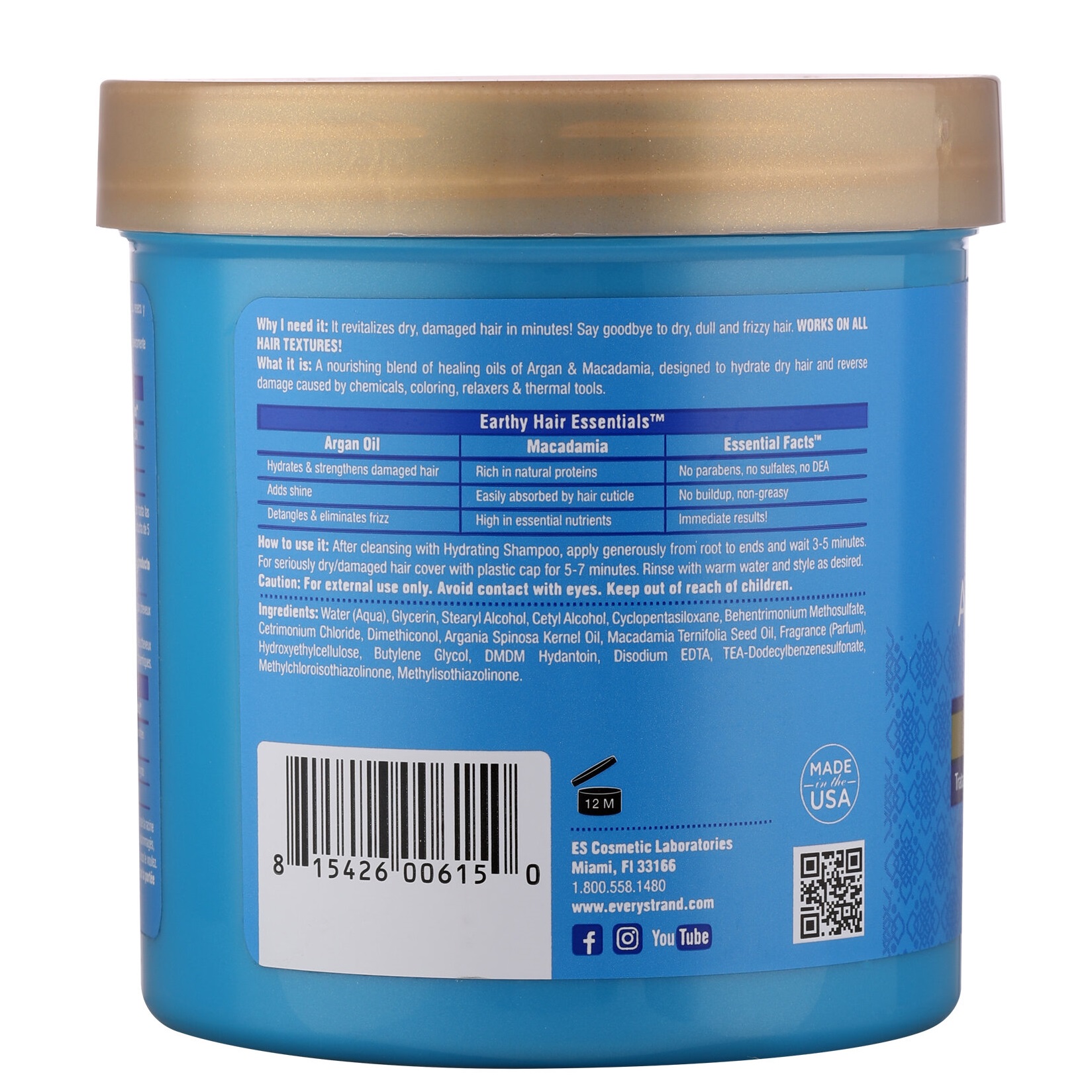ماسک آبرسان مو روغن آرگان و ماکادمیا اوری استرند