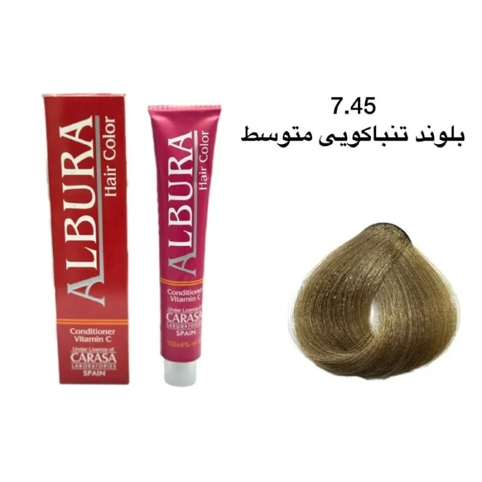 رنگ موی آلبورا شماره 7.45 بلوند تنباکویی متوسط