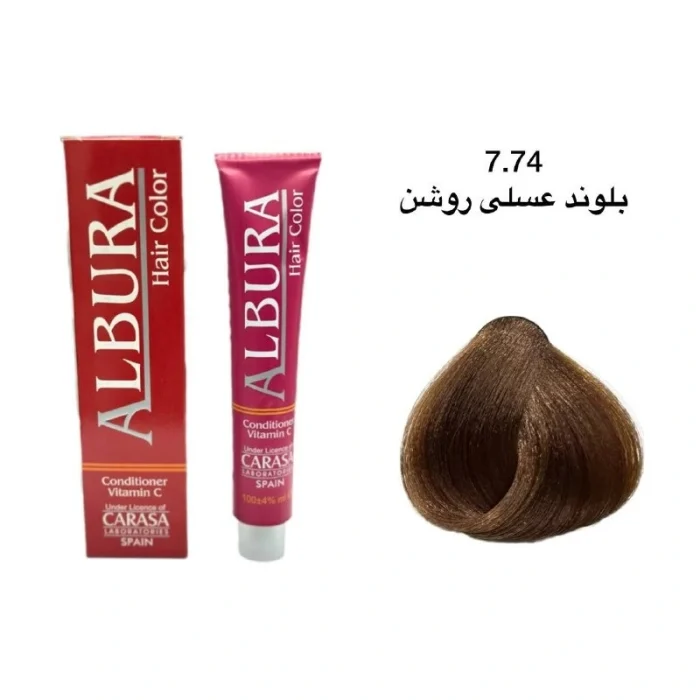 رنگ موی آلبورا شماره 7.74 بلوند عسلی روشن