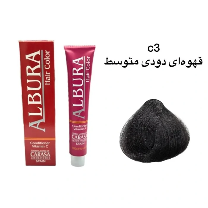 رنگ موی آلبورا شماره C3-4.۱ قهوه‌ای دودی متوسط