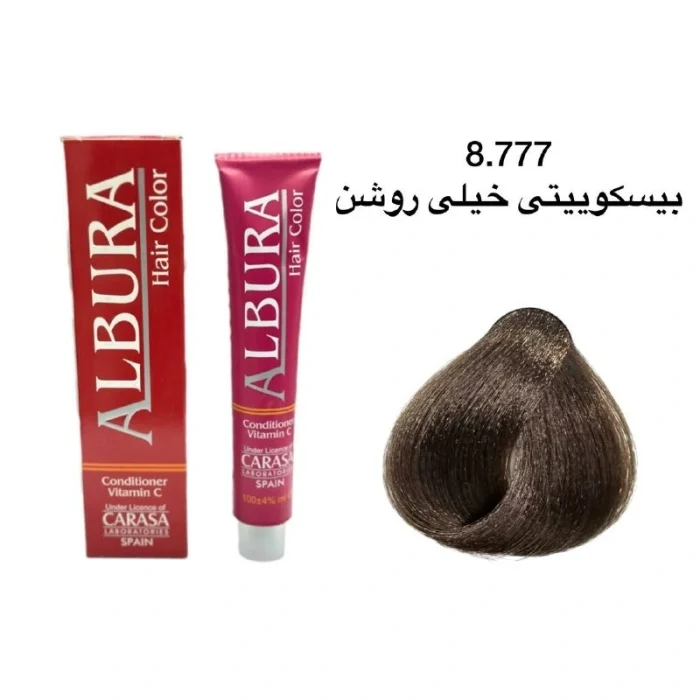 رنگ موی آلبورا شماره ۸.۷۷۷ بیسکویتی خیلی روشن