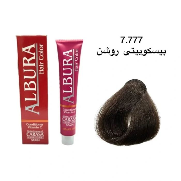 رنگ موی آلبورا شماره ۷.۷۷۷ بیسکویتی روشن