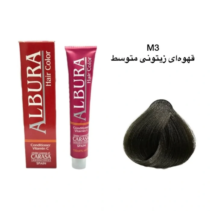 رنگ موی آلبورا شماره 4.۲-M3 قهوه ای زیتونی متوسط