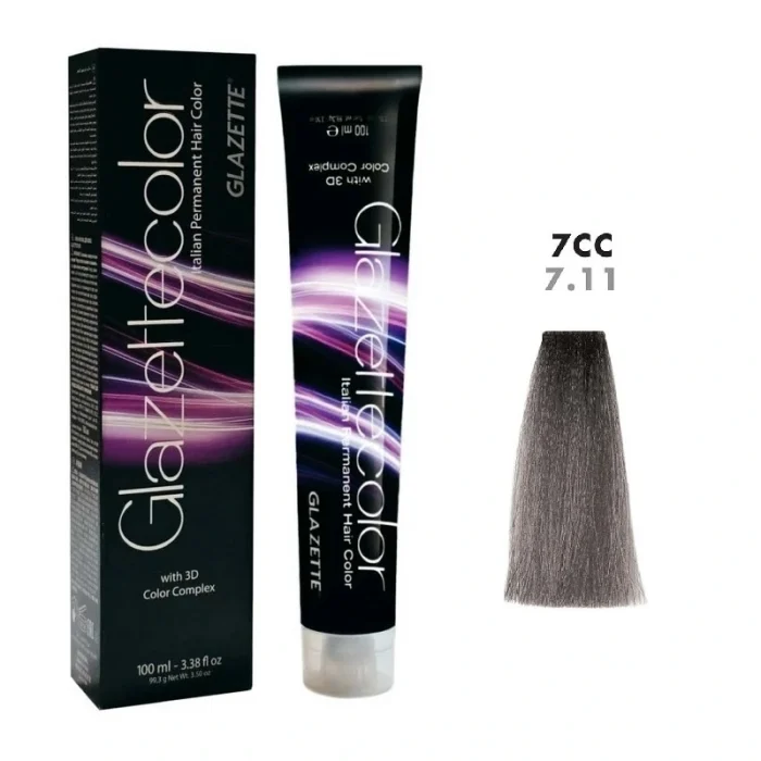 رنگ مو گلازت شماره 7CC بلوند خاکستری متوسط قوی
